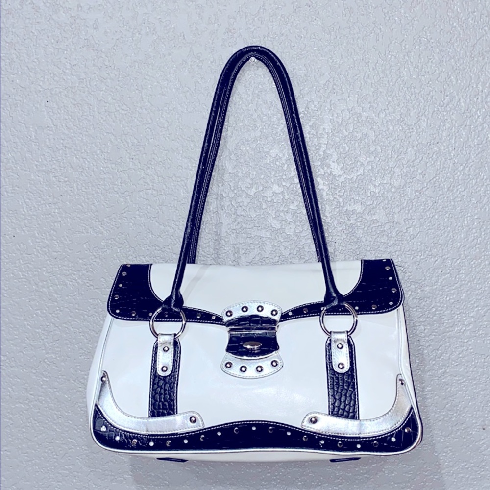 Sharif Womens Leather croc embossed bag Handbag
